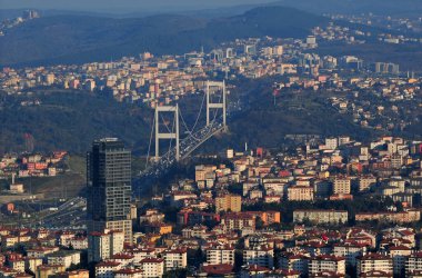 İstanbul, Türkiye 'de gökdelen manzarası