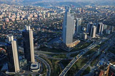 İstanbul, Türkiye 'de gökdelen manzarası