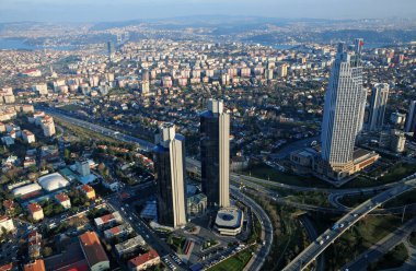 İstanbul, Türkiye 'de gökdelen manzarası