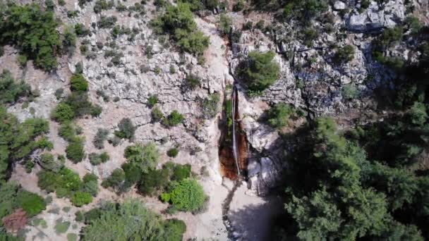 Nachází Okrese Gokceada Canakkale Marmaros Vodopád Největší Jediný Turistický Vodopád — Stock video