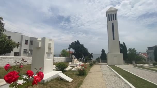 Türkiye Nin Çanakkale Kentindeki Gelibolu Fransız Mezarlığı — Stok video