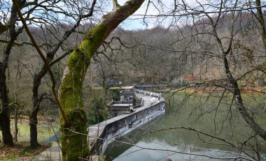 Bahcekoy, İstanbul, Türkiye 'de tarihi Valide Sultan Barajı.