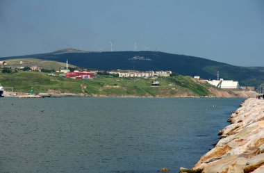 Türkiye 'nin Balikesir ilinin Bandrma Kasabası manzarası
