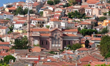 Türkiye 'de bir tatil kenti olan Ayvalik' ten bir manzara.