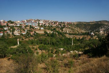 Türkiye 'nin Bilecik kentinin tarihi bölgesinden bir manzara