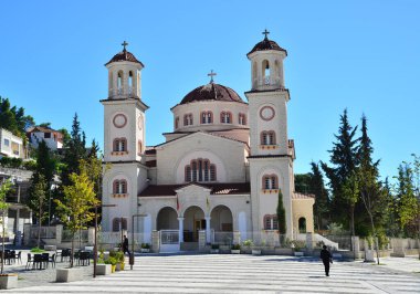 Arnavutluk 'un Berat kentindeki Saint Demetrius Katedrali manzaralı