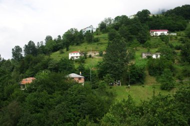 Macka, Trabzon, Türkiye 'deki Turistik Hamsiköy mahallesinden bir manzara
