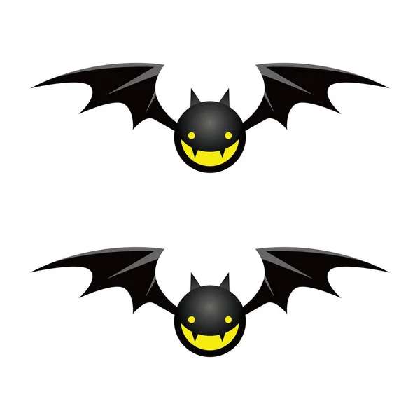 Happy Halloween Felkin Bat Illustrations Simple Flat Fone Design — стоковый вектор