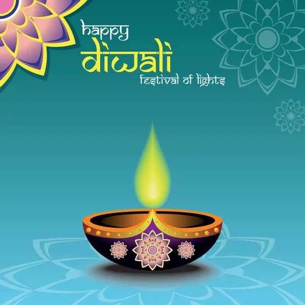 diwali Günü illüstrasyon, ışık festivali, Hindistan 'daki kültür ve geleneklerden biri, basit bir düz tasarım.