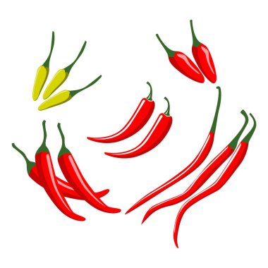 Kırmızı biber çizimi, basit bir vektör tasarımı.