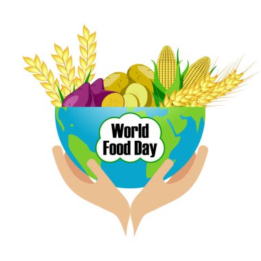 Dünya Gıda Günü sembolü çizimi, basit bir düz vektör tasarımı