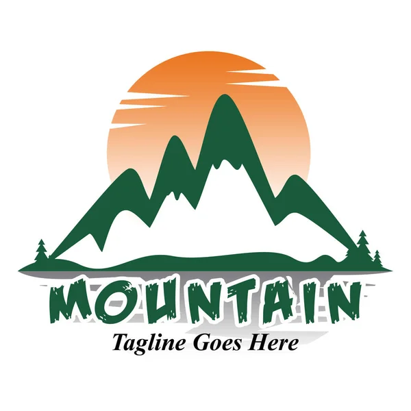 Mountain Adventure Logo Illustration Ein Einfaches Flaches Design — Stockvektor