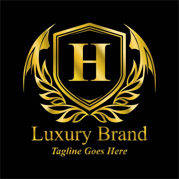 Lüks logo harfi h illüstrasyon, basit bir vektör tasarımı