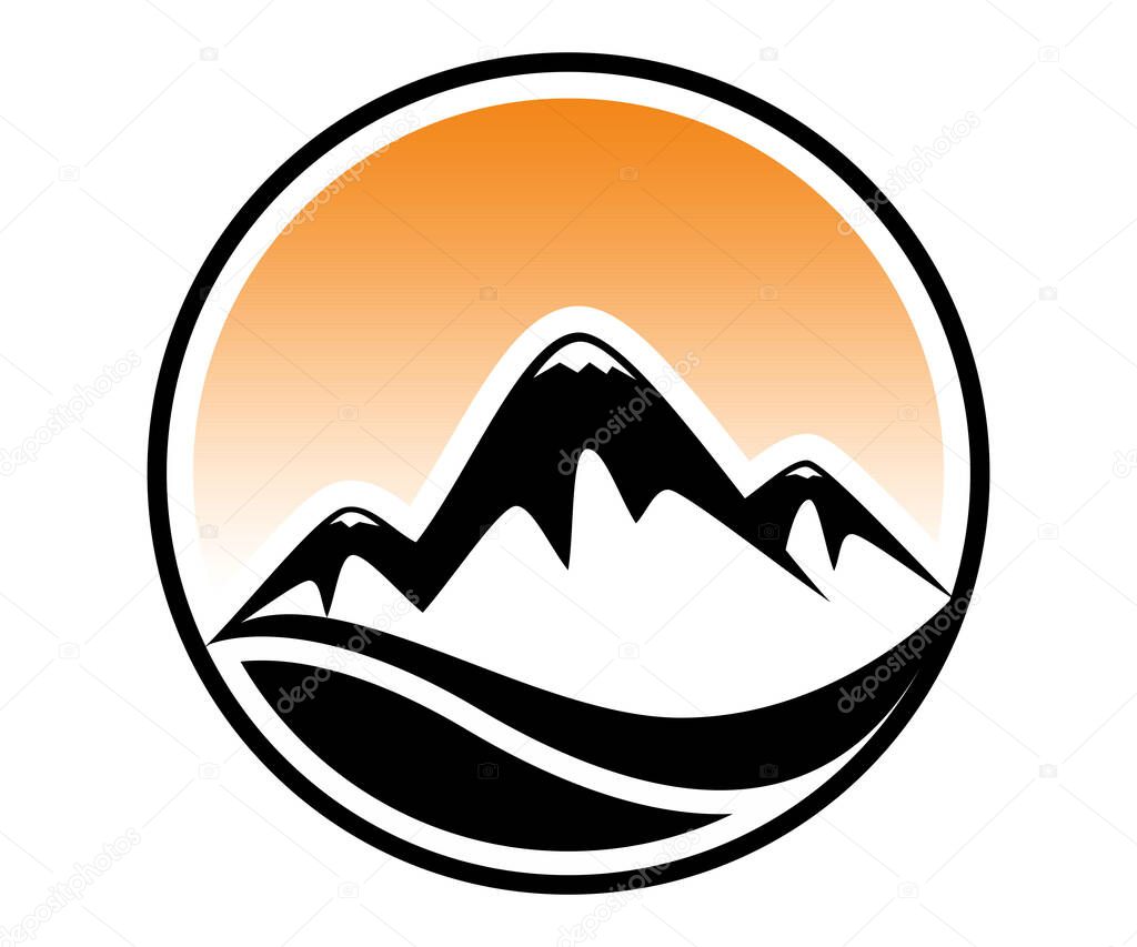 Mountain adventure logo illustration, a simple flat design