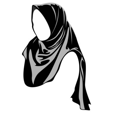 tesettür illüstrasyon silueti, basit bir düz tasarım