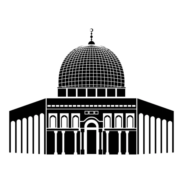 Aqsa Moské Illustration Enkel Vektor Design — Stock vektor