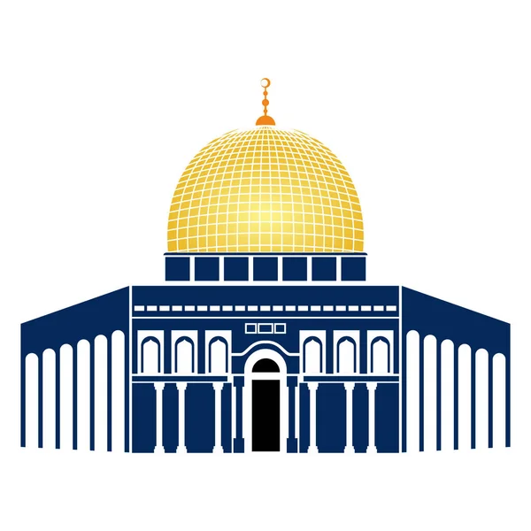 Aqsa Illustrazione Moschea Semplice Disegno Vettoriale — Vettoriale Stock