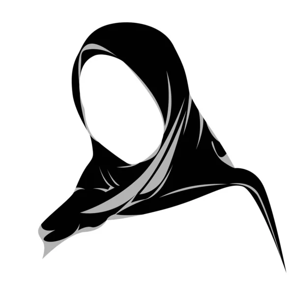 Силуэт Иллюстрации Хиджаба Простой Плоский Дизайн — стоковый вектор
