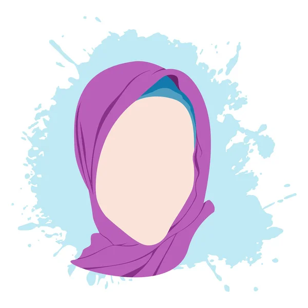 Ilustração Hijab Colorido Design Plano Simples — Vetor de Stock