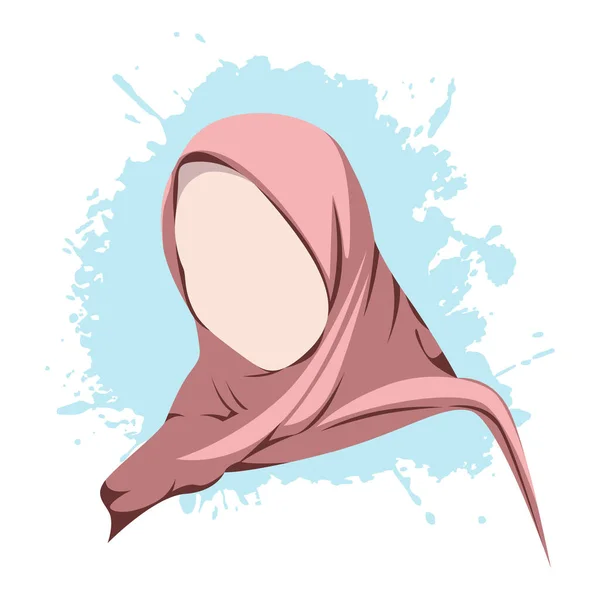 Colorful Hijab Illustration Simple Flat Design — Stock Vector