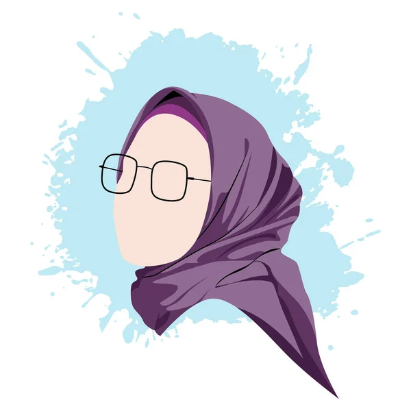Kleurrijke Hijab Illustratie Een Eenvoudig Plat Ontwerp — Stockvector