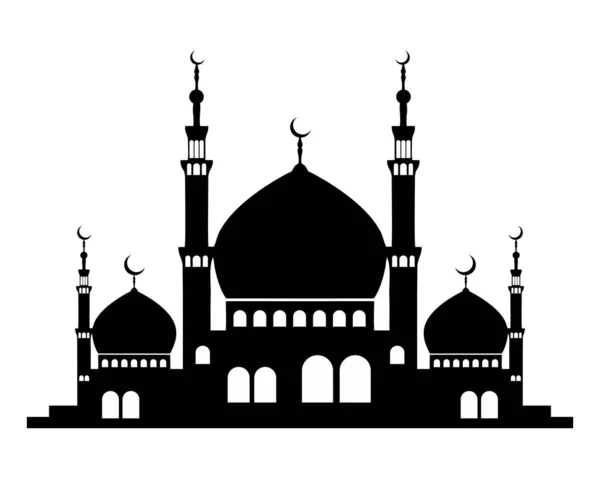 Ikon Siluet Masjid Desain Rata Sederhana - Stok Vektor