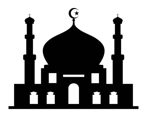 Mecset Sziluett Ikon Egy Egyszerű Lapos Design — Stock Vector