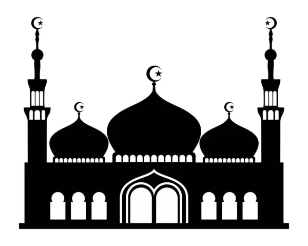 Ikon Siluet Masjid Desain Rata Sederhana - Stok Vektor