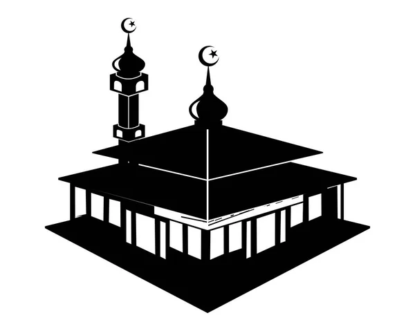 Mecset Sziluett Ikon Egy Egyszerű Lapos Design — Stock Vector