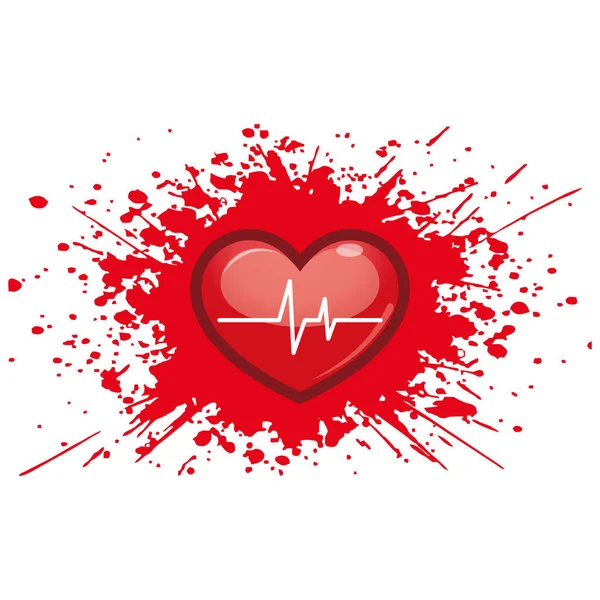 Illustration Journée Mondiale Cœur Design Plat Simple — Image vectorielle