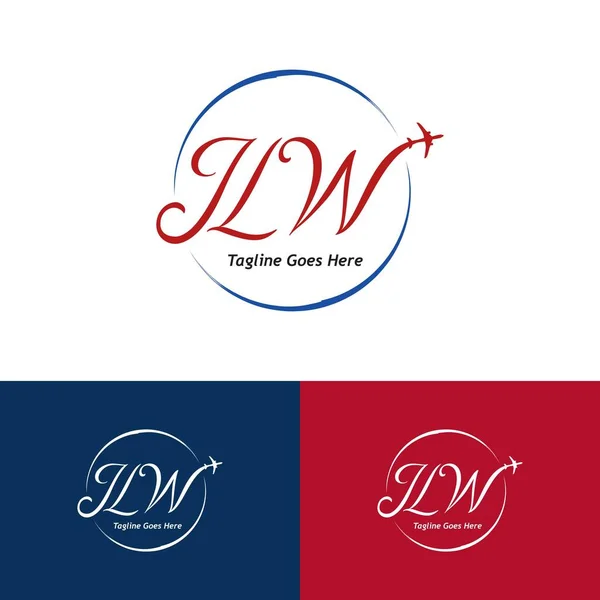 jlw uçuş harfleri logosu, örnek şirket logosu, basit bir vektör tasarımı.