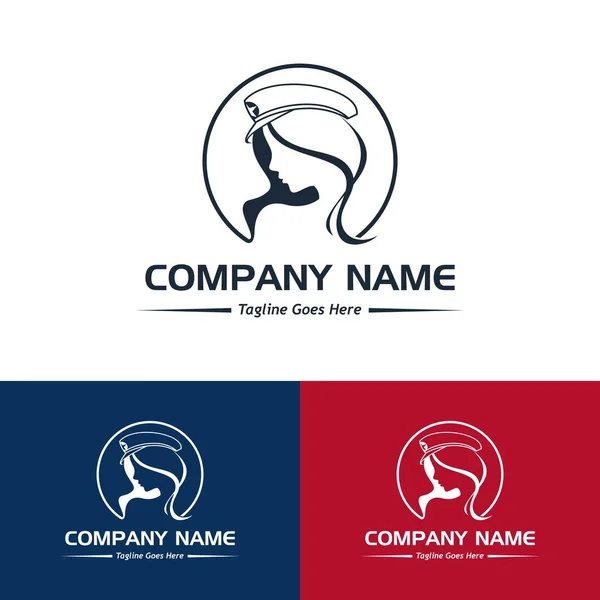 Kadın baş logosu, örnek şirket logosu, basit bir vektör tasarımı.