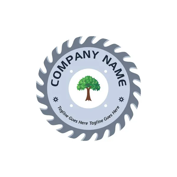 dişli ahşap logo, örnek şirket logosu, basit bir vektör tasarımı.