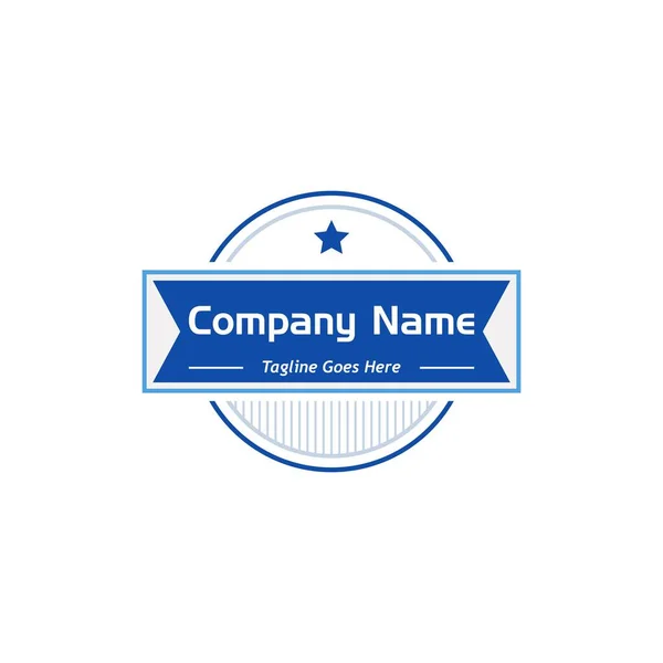 Blaues Band Logo Muster Firmenlogo Ein Einfaches Vektordesign — Stockvektor