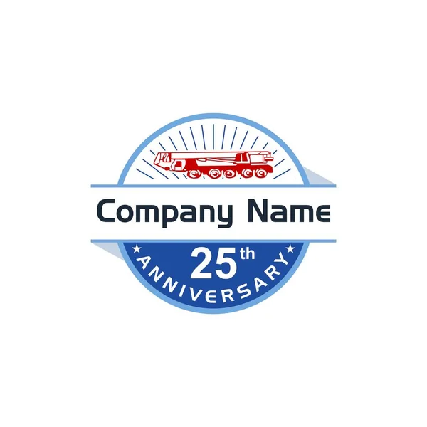 Vinç yıldönümü logosu, örnek şirket logosu, basit bir vektör tasarımı.