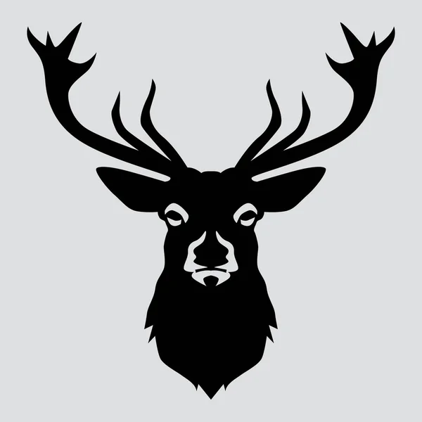 Deer Head Silhouette Simple Illustration Vector Design — Stock Vector