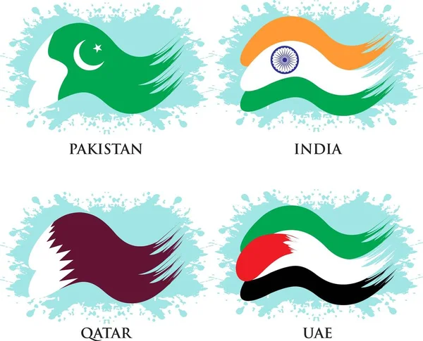 stock vector country flag symbol, pakistan, india, qatar and uae, a simple vector flat design