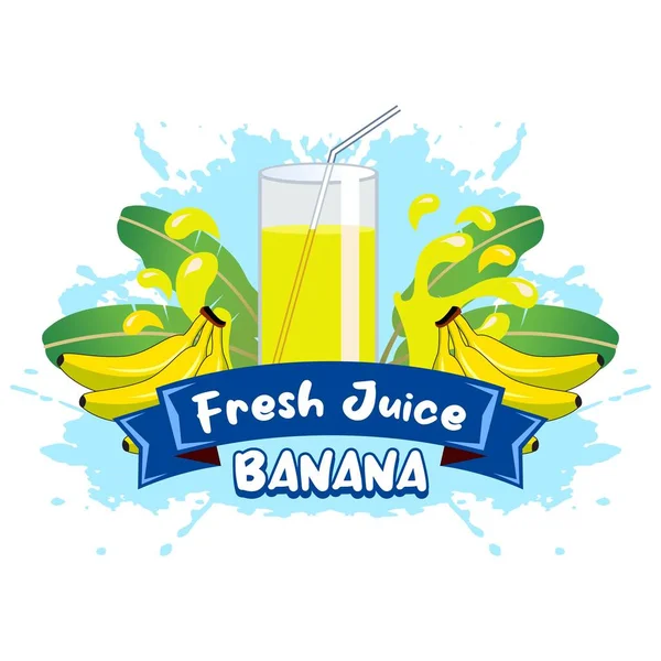Ilustração Suco Banana Fresca Design Vetorial Simples — Vetor de Stock