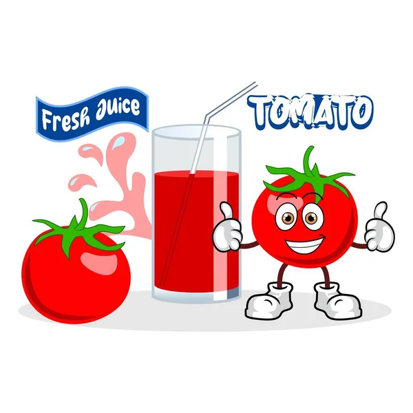 Ilustração Suco Tomate Fresco Design Vetorial Simples — Vetor de Stock