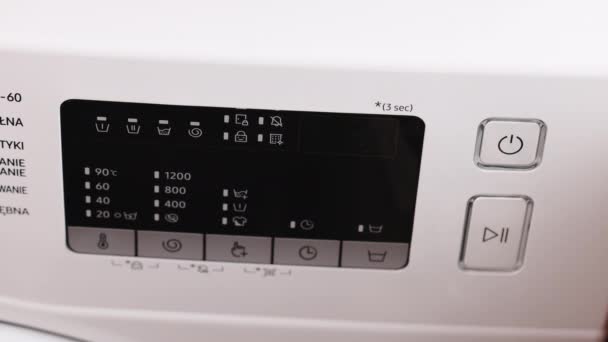 Hand Turning Switch Washing Machine Persons Finger Turning Switch Washing — Stok Video