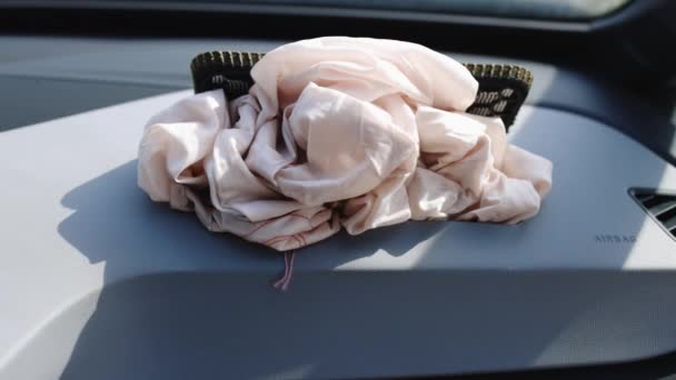 Coussins Gonflables Après Accident Voiture Airbag Dans Une Voiture Après — Video