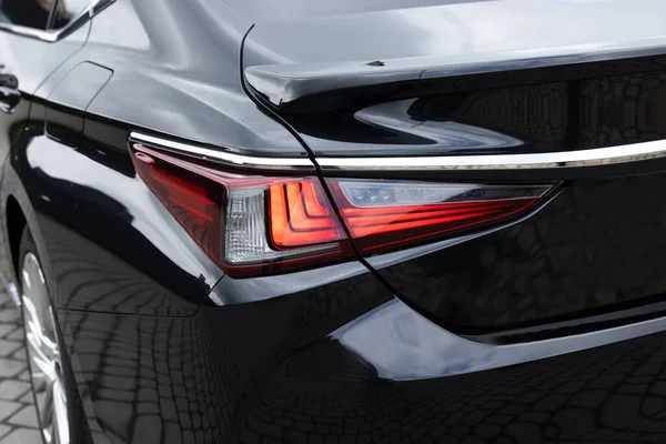 Car Back Lights Shining Close Detail One Led Red Taillight — Stock Photo, Image