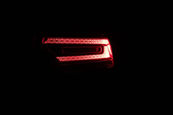 Close Detail One Led Red Taillight Modern Luxury Car Exterior — Stock Photo, Image