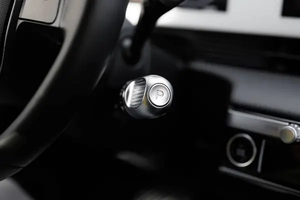 Handle Electric Car Gearbox Control Design Details Minimalist Concept Electric — Stockfoto