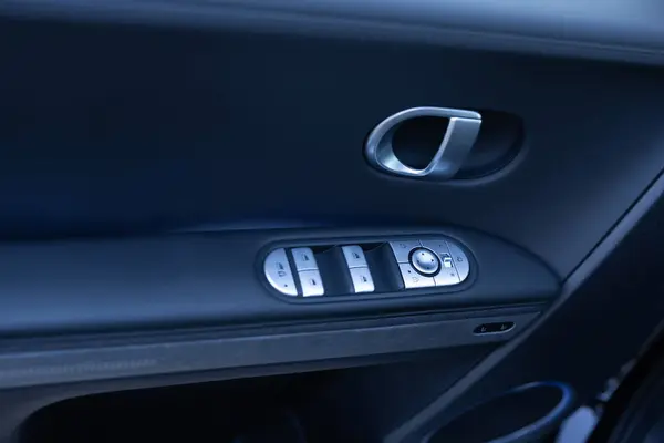 Керування Вікнами Автомобіля Дверна Ручка Контролем Вікна Живлення Кнопки Керування — стокове фото