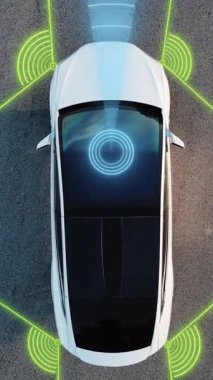 Dikey Otomatik Sürücü Otomobil Teknolojileri, Radar, 360, Sensör, Kameralar, Lazer. Yapay Zeka Dijitalleştiriyor ve Analiz Ediyor. Algılayıcı Tarama Yolu Araçlar için İleride Tehlike