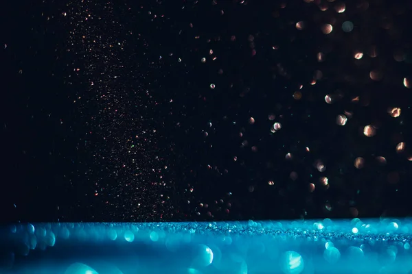 Texture Glitter Blu Nero Sfocate Natale Vacanze Invernali Sfondo — Foto Stock