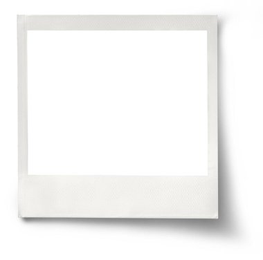 Kaplama için boş bir anlık film çerçevesi. Fotoğraflarınız için geçmişe dönük etki