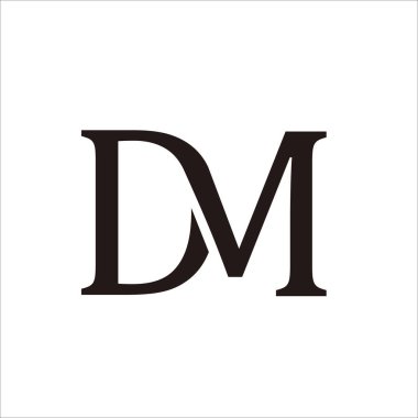 Markanız, adınız ve kimliğiniz için DM harf logosu tasarımını yazdırın