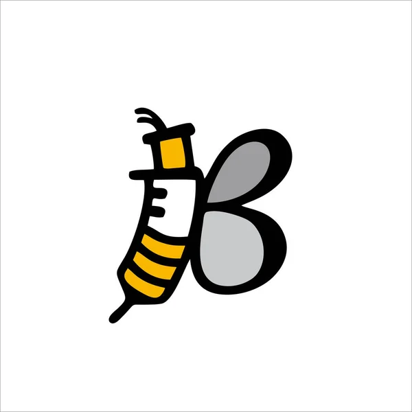 Друкувати Дизайн Логотипу Бджолиного Шприца Вашої Ідентичності Бренду — стоковий вектор